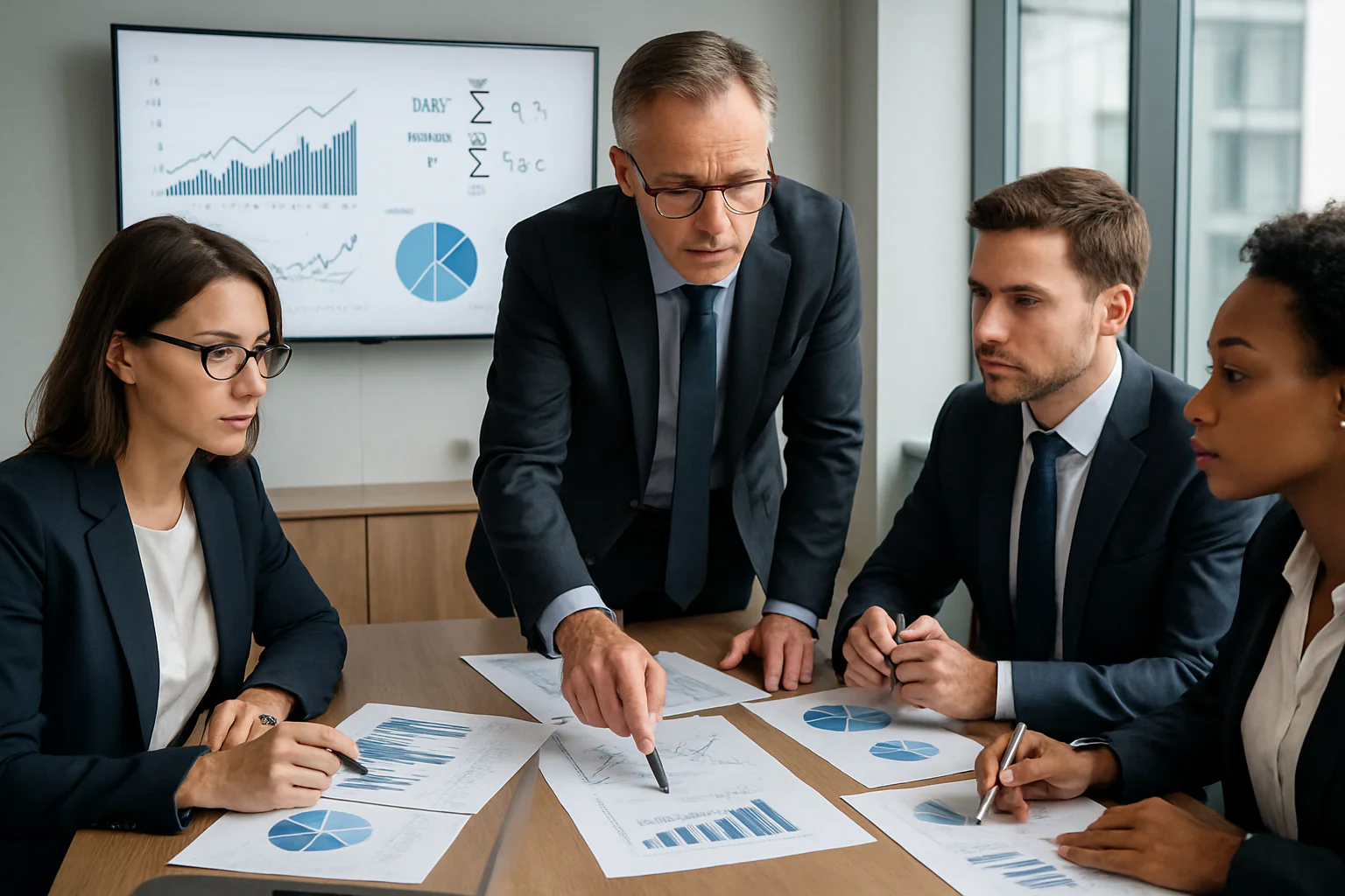 The Hidden Role of Mathematics in Modern Business Decisions - Business professionals using mathematical analysis and statistical models