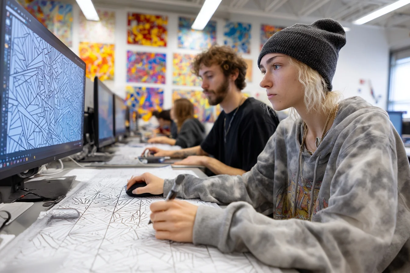 Graphing calculator with function plots and intersection points for visual problem solving.