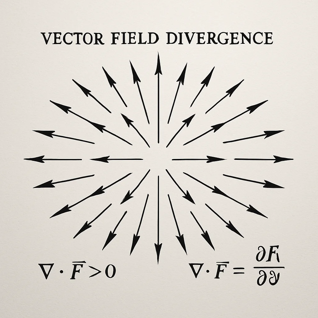 Divergence Calculator interface computing ∇·F with partial derivatives, examples, and clear step‑by‑step results.