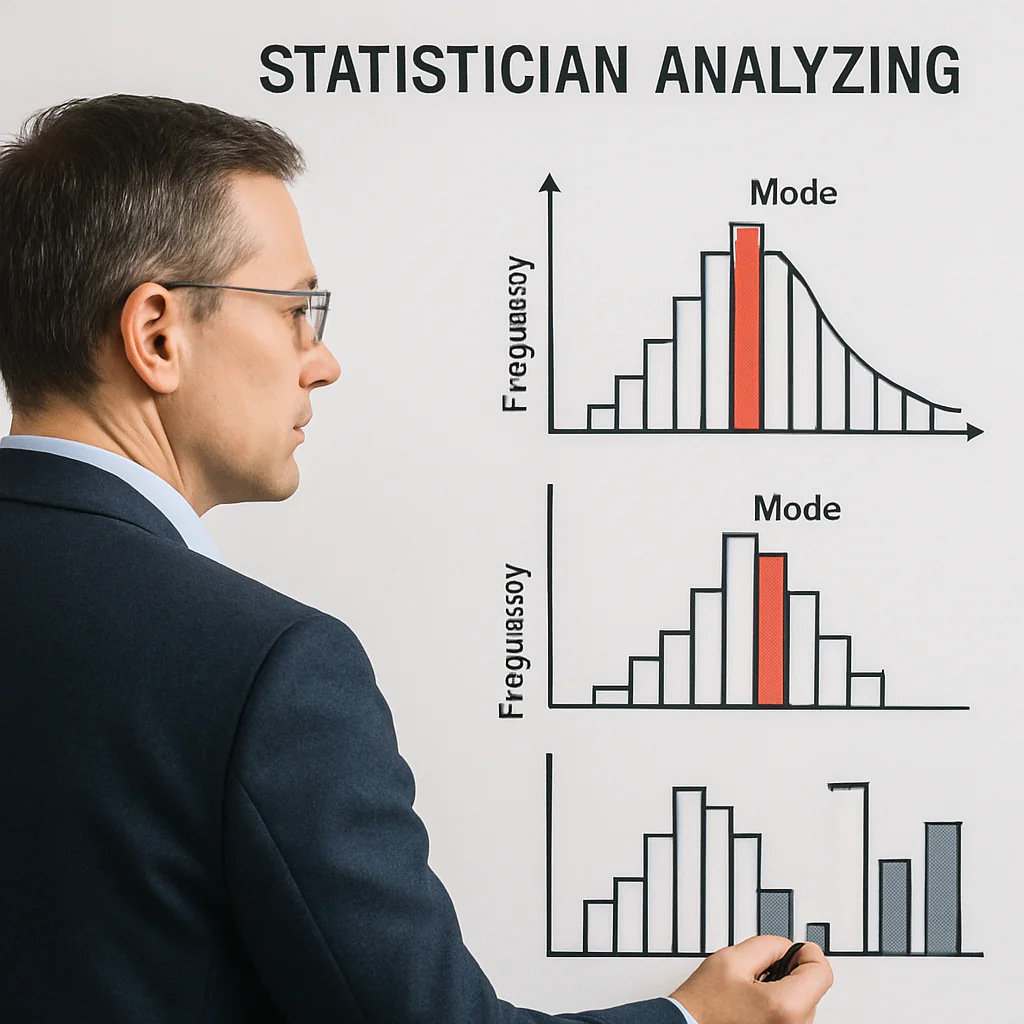 Mode Calculator building a frequency table to find the most common value(s) with ties and clear statistics.