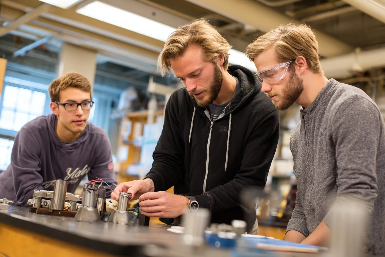 Physics Calculator interface for kinematics, forces, energy, electricity, with units, formulas, and step‑by‑step solutions.