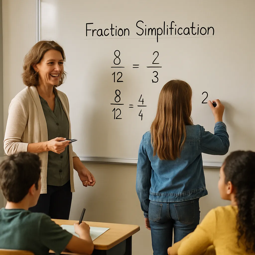 Simplify Fractions Calculator to find GCF, divide numerator and denominator, and show clear fraction simplification steps.