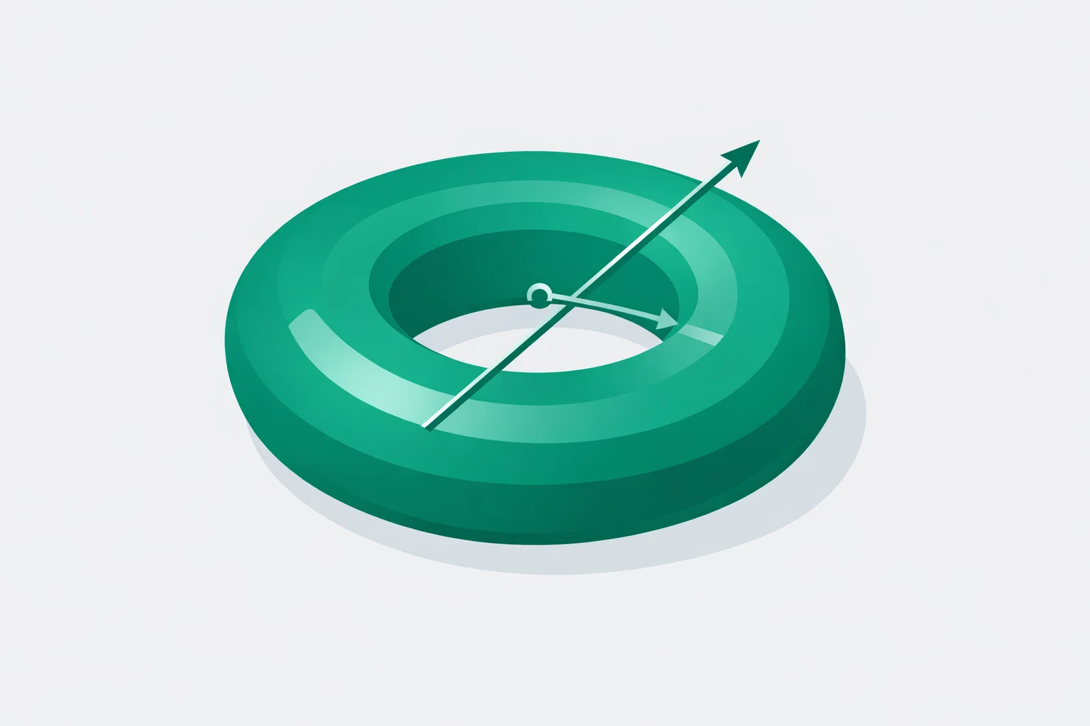 Torus calculator diagram of a doughnut-shaped solid with major radius R and minor radius r marked for volume and surface area